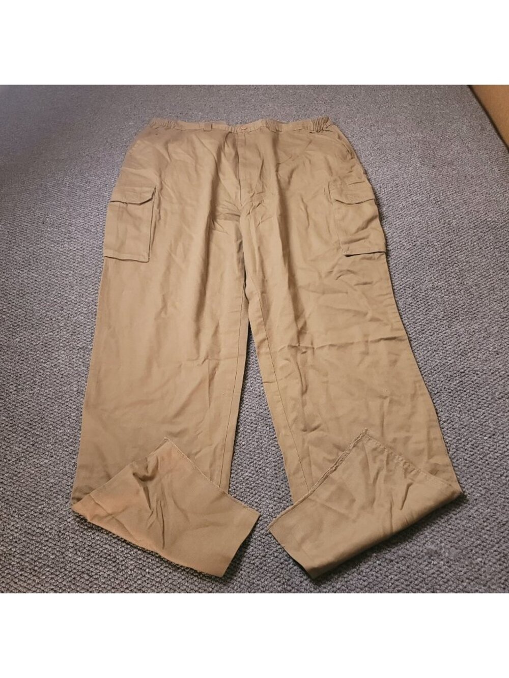 Boulder Creek Cargo Pants Mens 46 x40L Big Tall Khaki Elastic LL Beige y2K